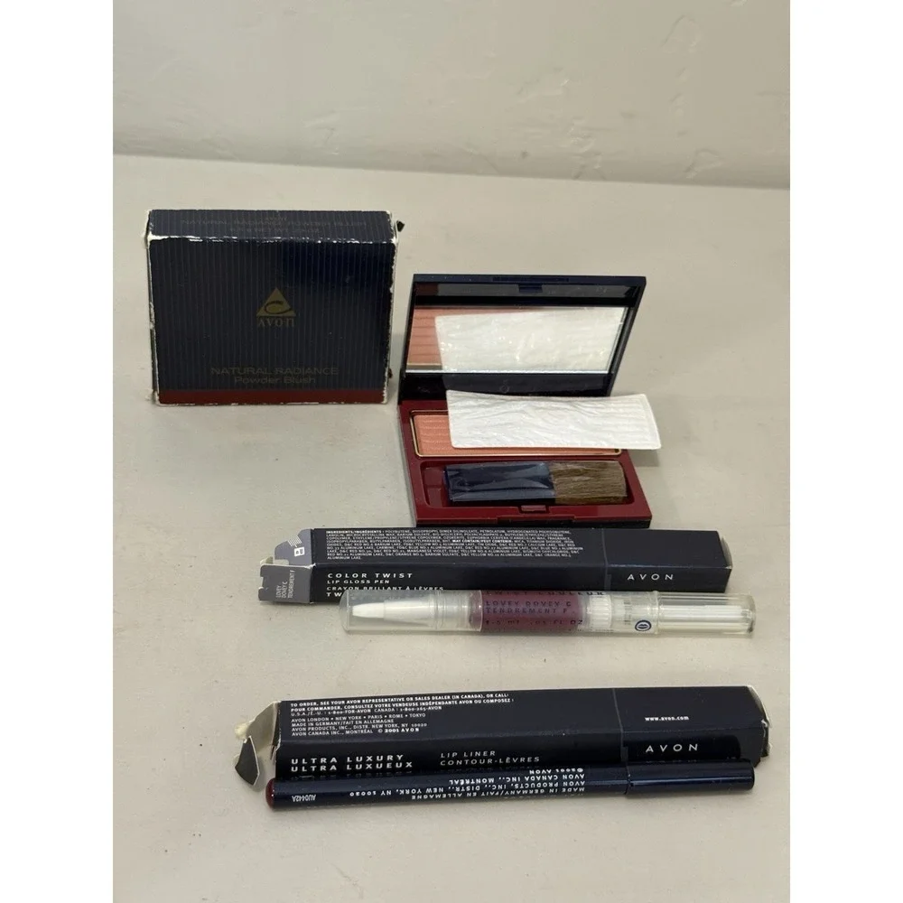 Vintage Avon Makeup Lot Blush Gloss Pen Lip Liner NIB New‎ Old Stock Retro 80s